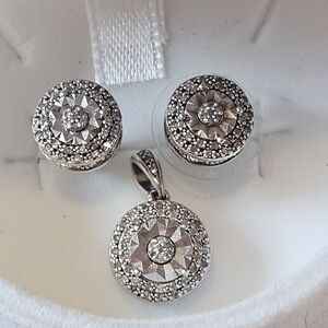 Lovely 1/10 CT. T.W. Double Halo Diamond Set in Sterling Silver 18